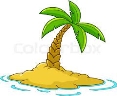 Island with palm tree | Stock vector | Colourbox